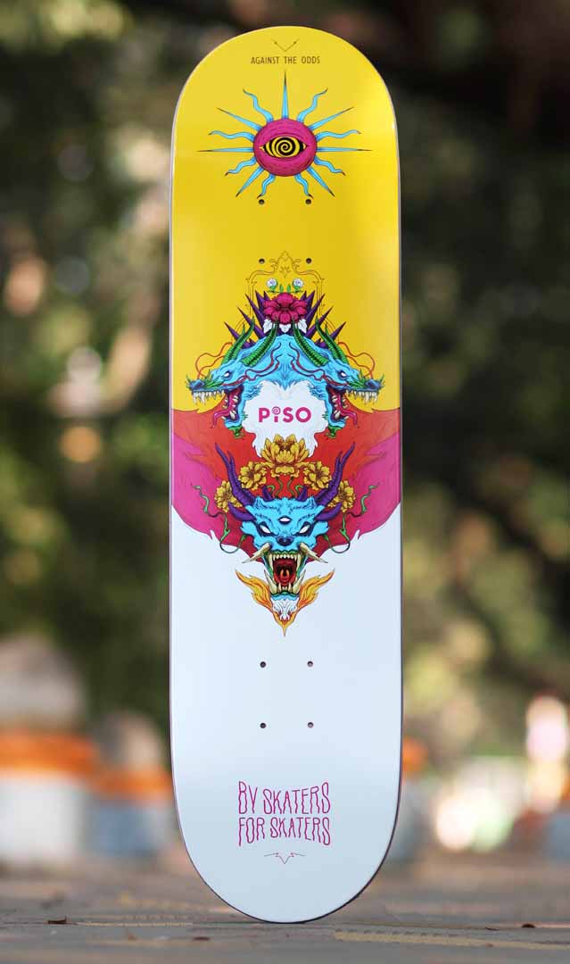 Piso dragon graphic skateboard