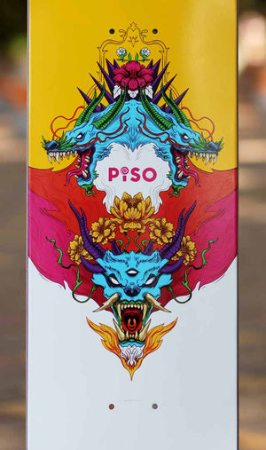 Piso skateboard dragon graphics